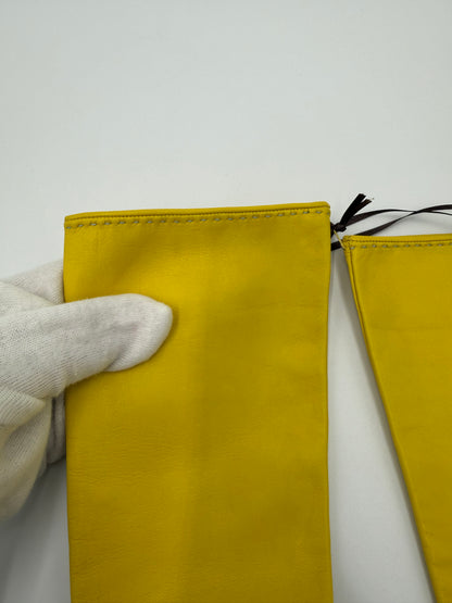 Ermanno Scervino Guanti Lunghi in Pelle Giallo Limone - Pally Vintage Closet