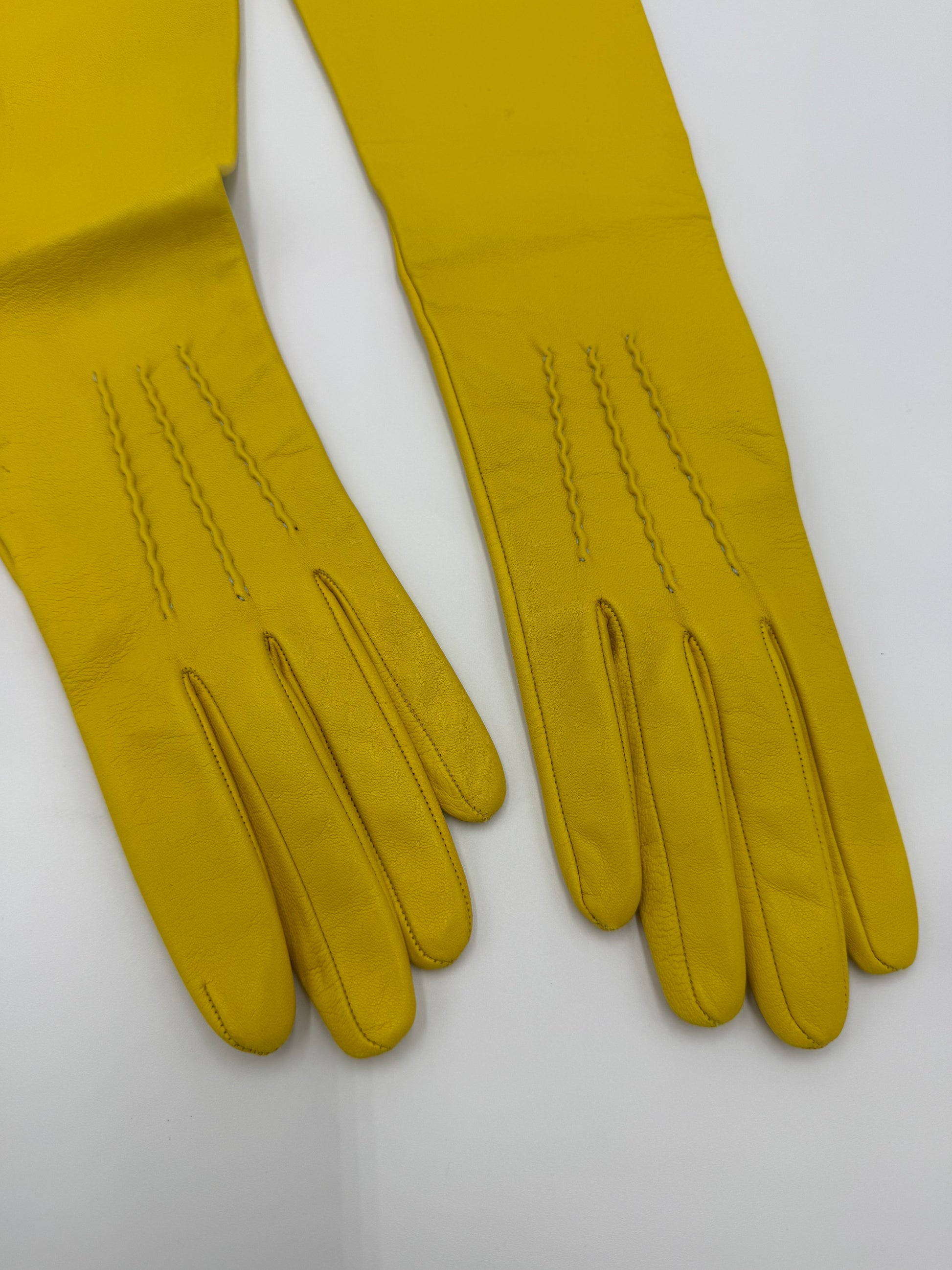 Ermanno Scervino Guanti Lunghi in Pelle Giallo Limone - Pally Vintage Closet