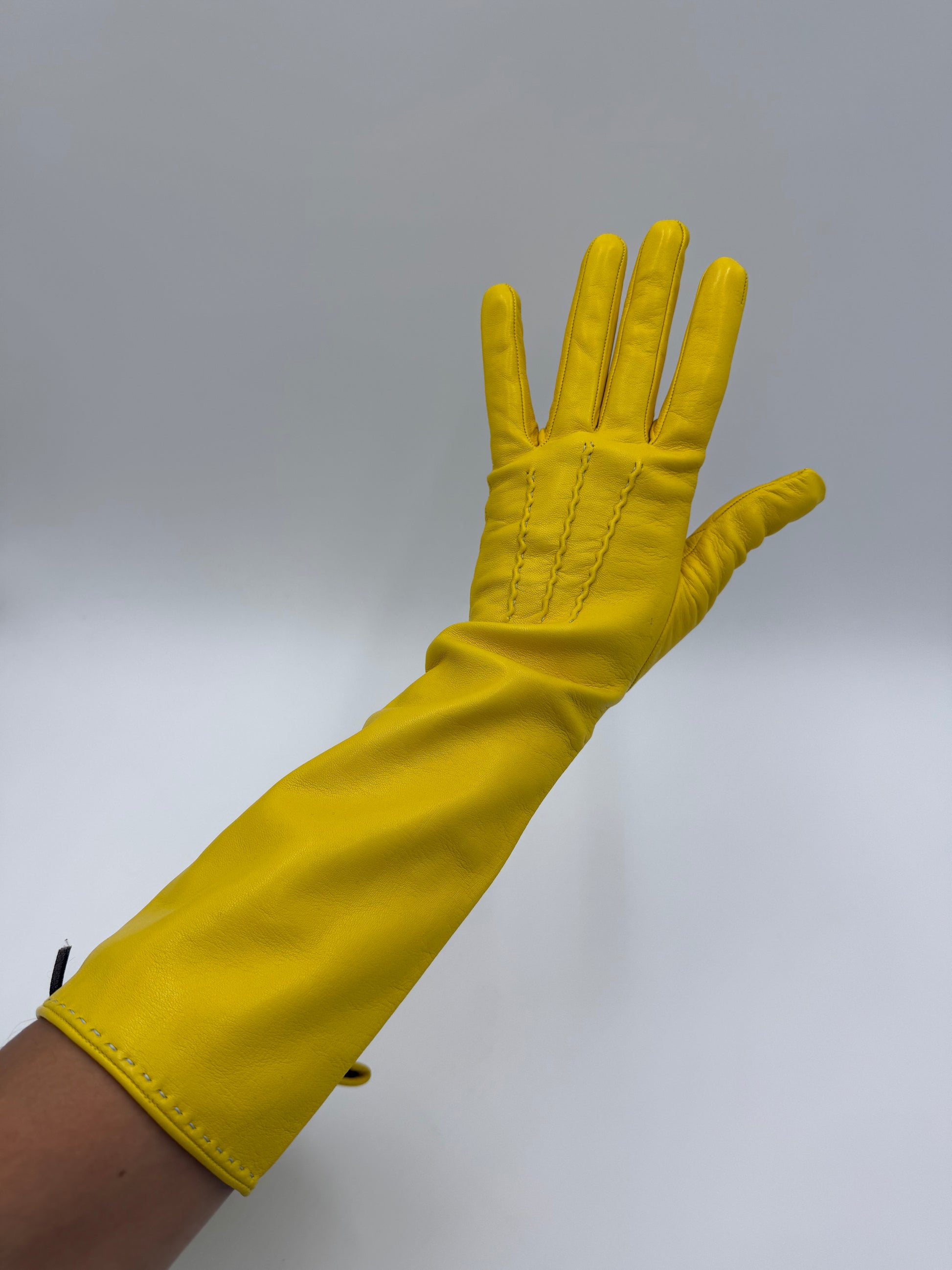 Ermanno Scervino Guanti Lunghi in Pelle Giallo Limone - Pally Vintage Closet