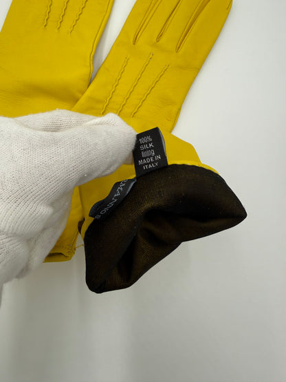 Ermanno Scervino Guanti Lunghi in Pelle Giallo Limone - Pally Vintage Closet