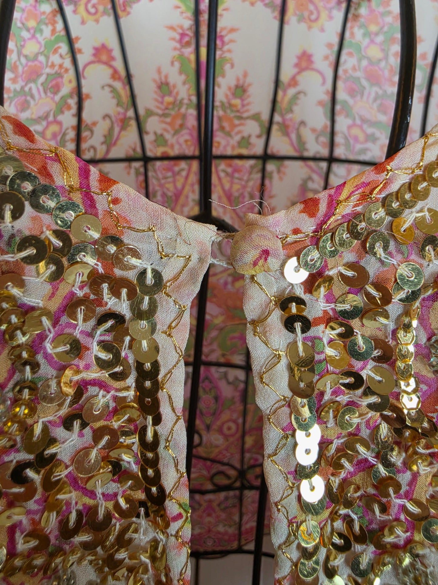 Etro Milano Kaftano Copricostume Seta con Ricami Rosa - Pally Vintage Closet