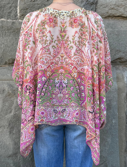 Etro-Milano-Kaftano-Copricostume-Seta-con-Ricami-Rosa-70587699659076 - Pally Vintage Closet