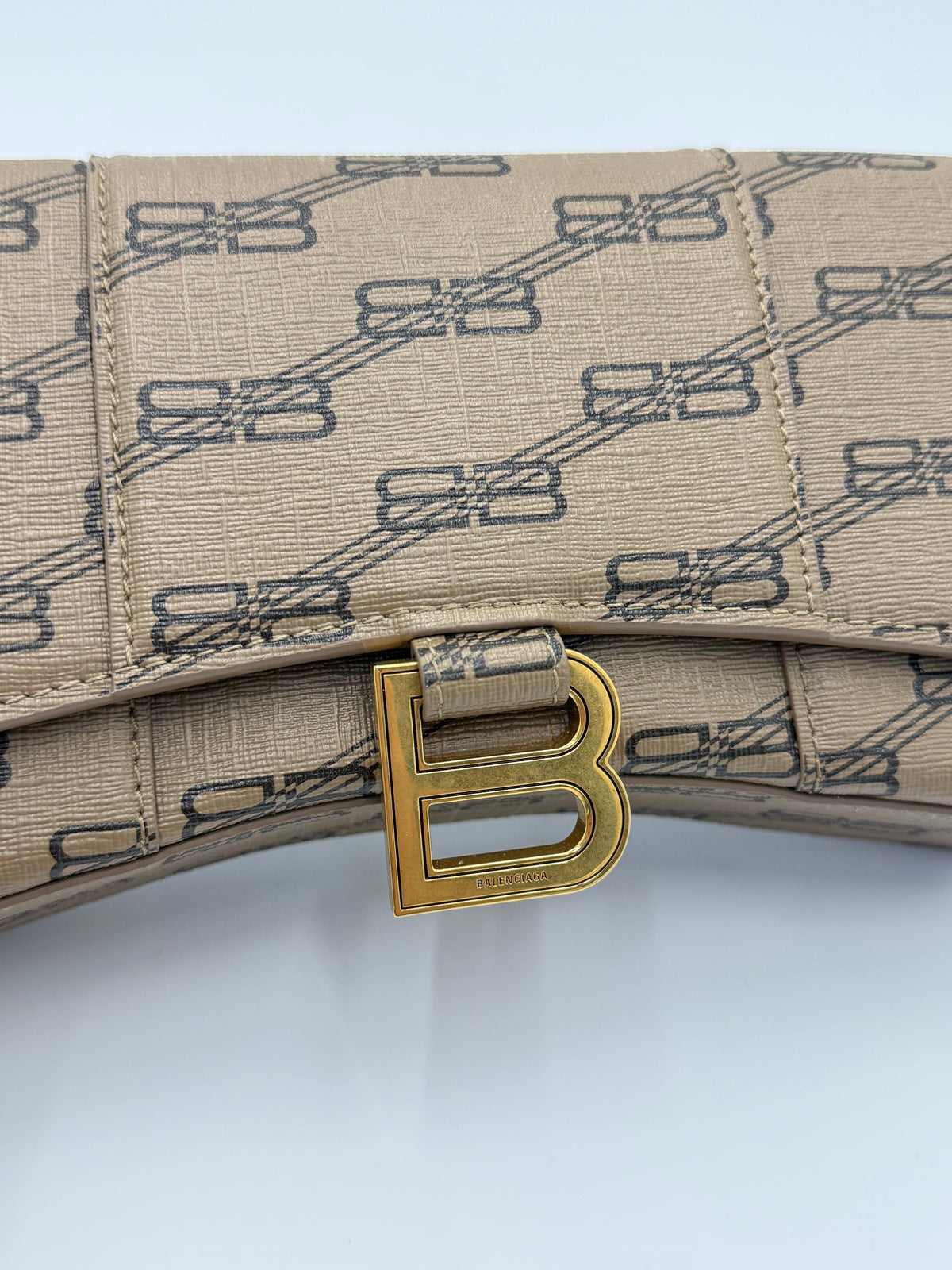 Balenciaga Borsa Hourglass Wallet on Chain Monogramma BB Marrone