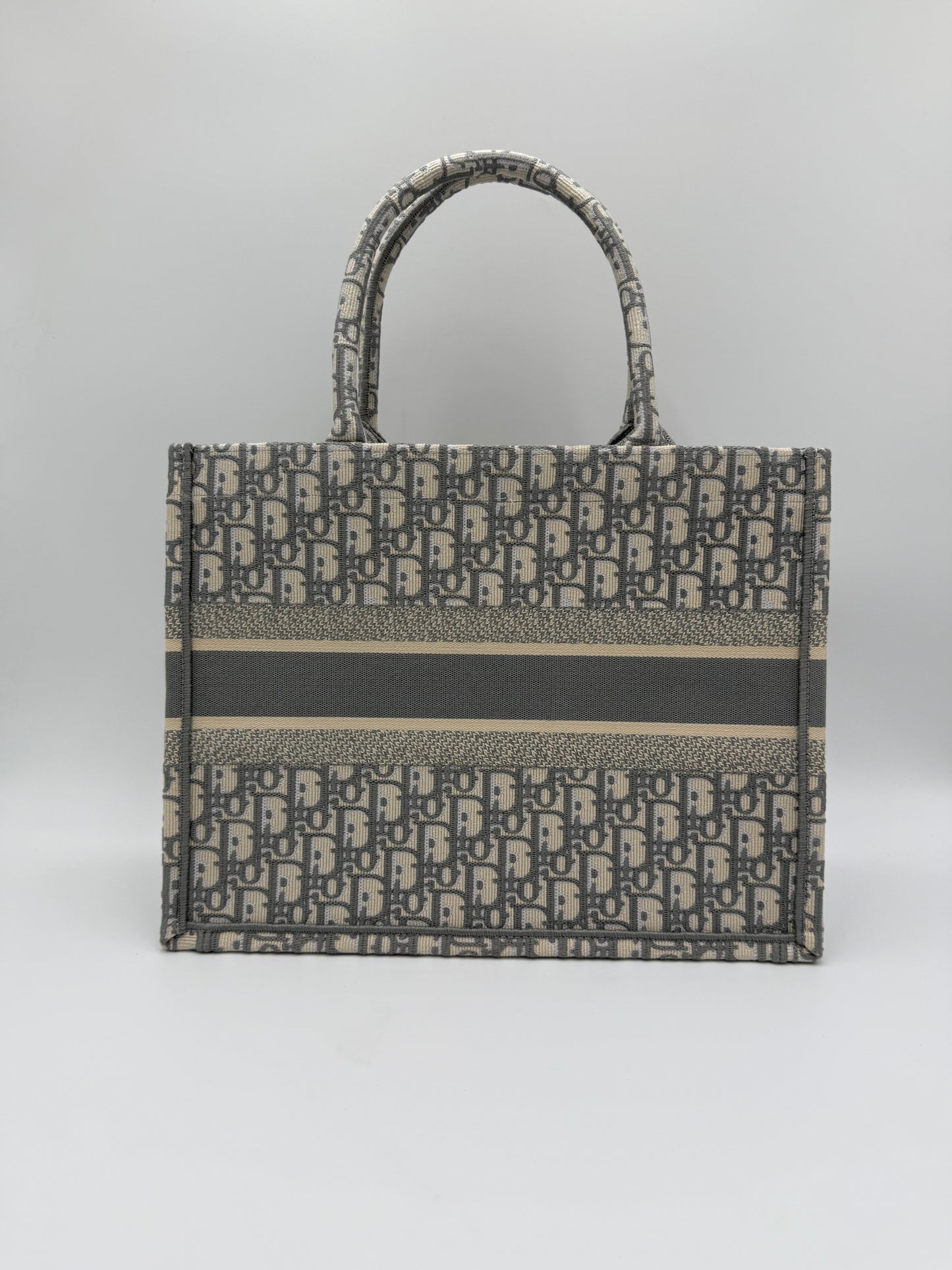 Dior Borsa Book Tote Oblique Media Grigio Chiaro