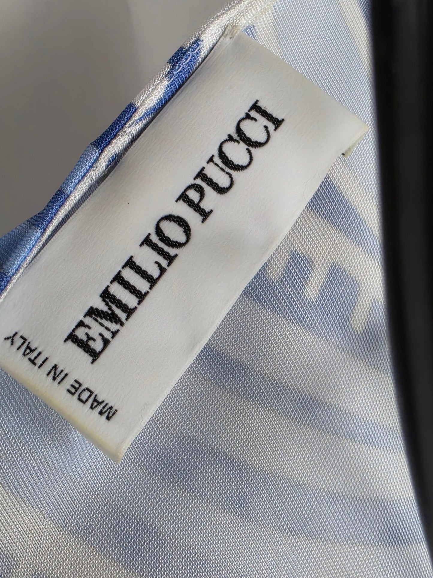 Emilio Pucci Abito Vintage Drappeggiato Blue e Bianco