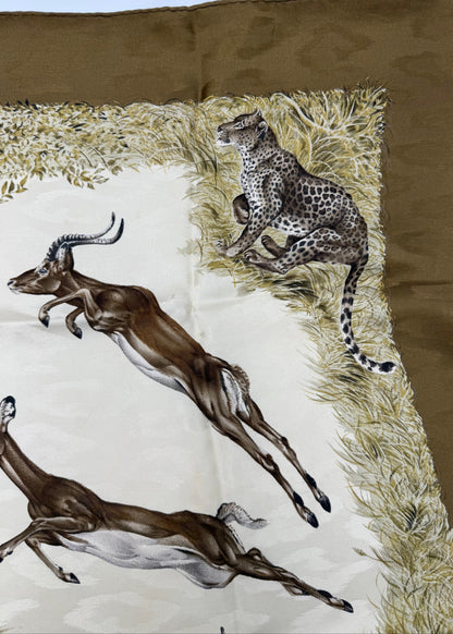 Hermès Foulard Vintage Kenya Seta Jacquard Cachi - Pally Vintage Closet