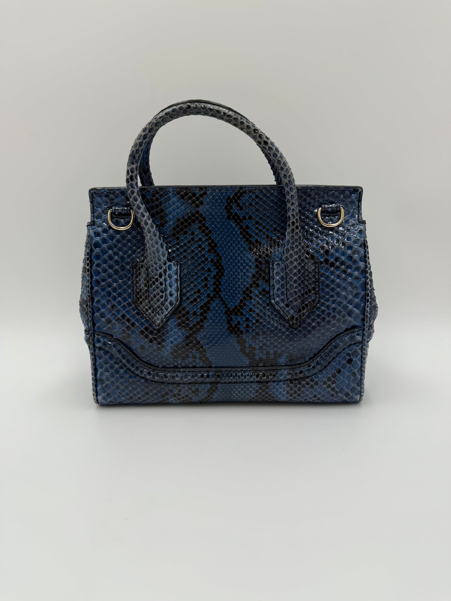 Versace Borsa a Mano Medusa in Pelle Esotica Blu - Pally Vintage Closet