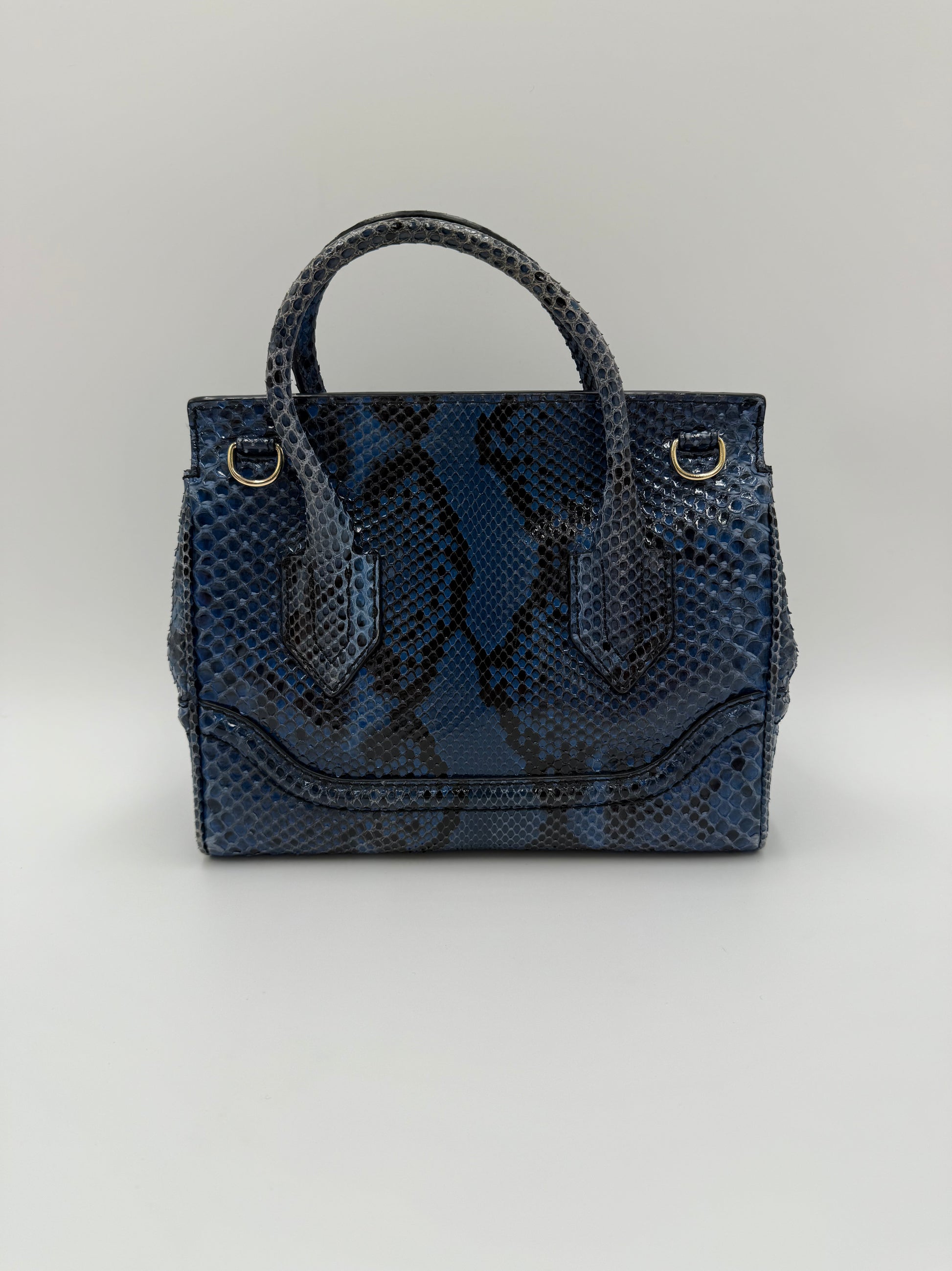 Versace Borsa a Mano Medusa in Pelle Esotica Blu - Pally Vintage Closet