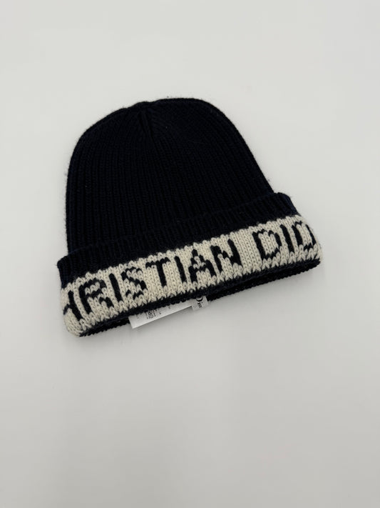 Christian Dior Cappello Beanie in Lana e Cachemere Blu