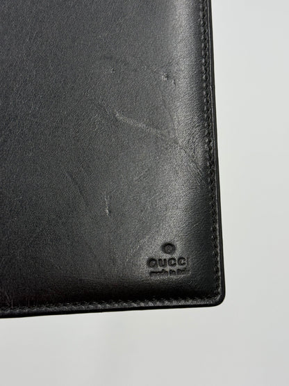 Gucci Portafoglio Lungo Breast Pocket con Logo Impresso Nero