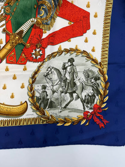 Hermès Foulard Vintage Napoléon Seta Jacquard Blu - Pally Vintage Closet