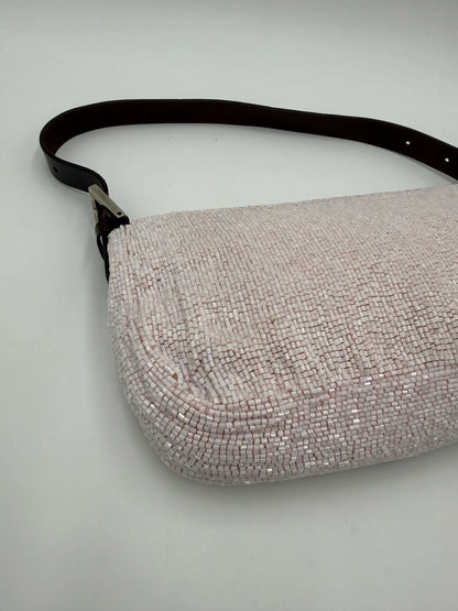 Fendi-Borsa-Baguette-Vintage-Beaded-Rosa-Cipria-e-Pelle-Dark-Brown-70377497362756 - Pally Vintage Closet