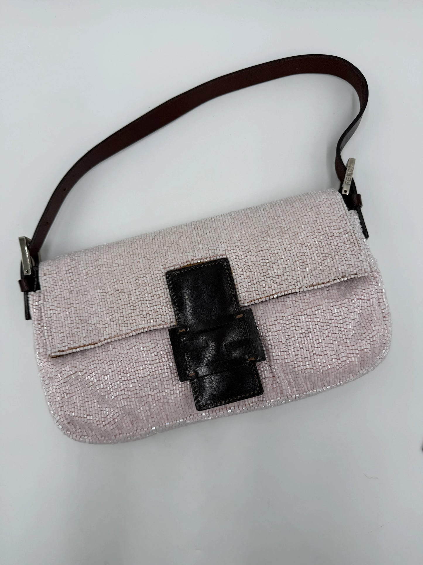 Fendi-Borsa-Baguette-Vintage-Beaded-Rosa-Cipria-e-Pelle-Dark-Brown-70377497559364 - Pally Vintage Closet