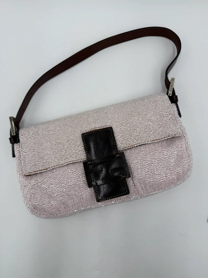 Fendi-Borsa-Baguette-Vintage-Beaded-Rosa-Cipria-e-Pelle-Dark-Brown-70377497559364 - Pally Vintage Closet