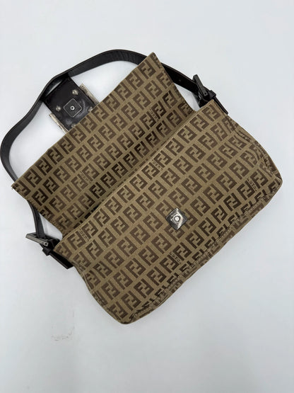 Fendi-Borsa-Baguette-Vintage-in-Tela-Zucchino-Marrone-70377477472580 - Pally Vintage Closet