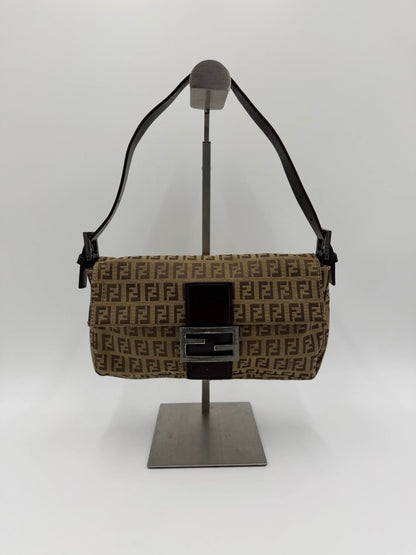 Fendi-Borsa-Baguette-Vintage-in-Tela-Zucchino-Marrone-70377477931332 - Pally Vintage Closet