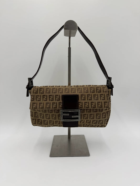 Fendi Borsa Baguette Vintage in Tela Zucchino Marrone - Pally Vintage Closet