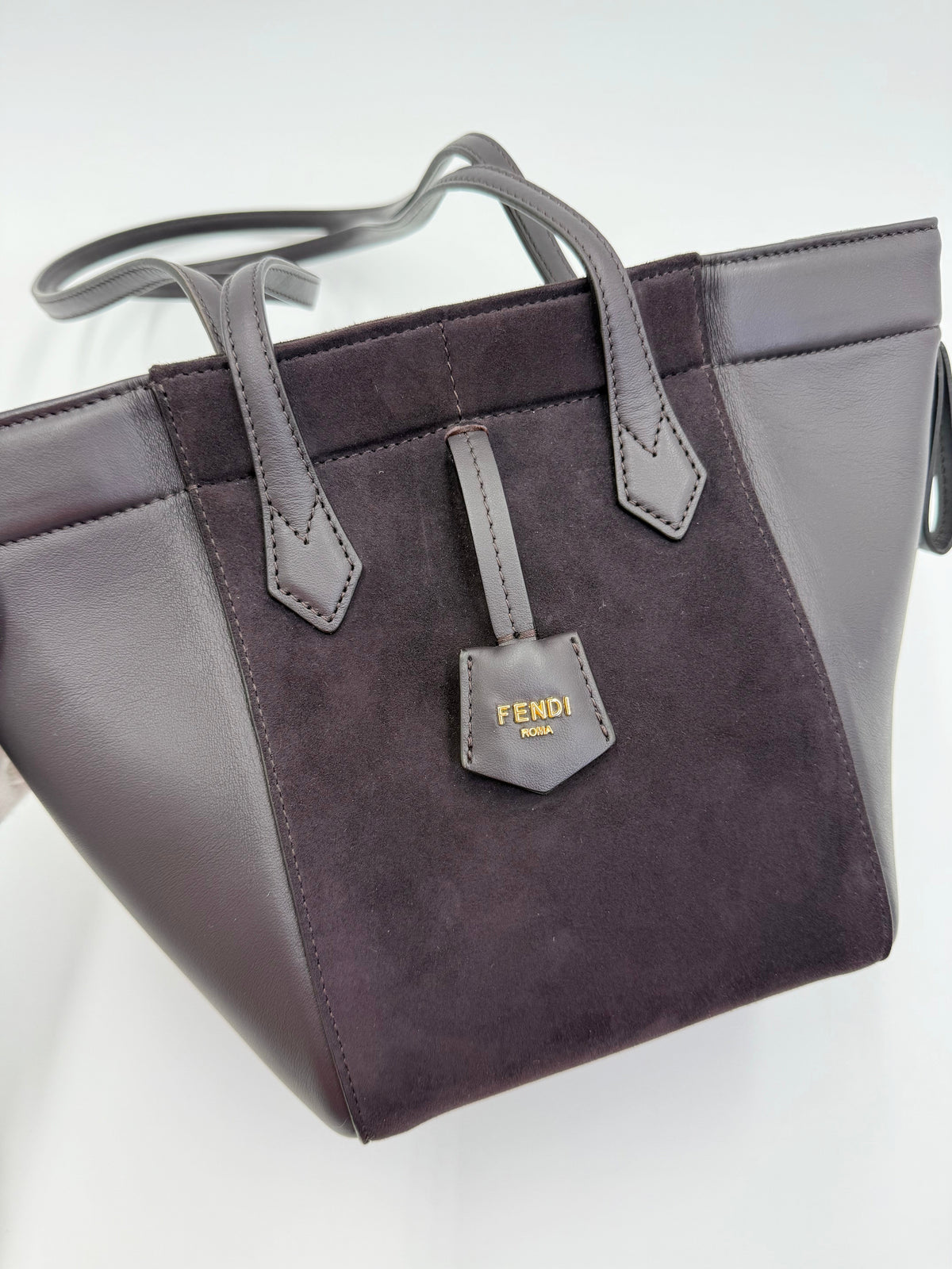 Fendi Borsa Origami Mini in Pelle Viola Melanzana - Pally Vintage Closet