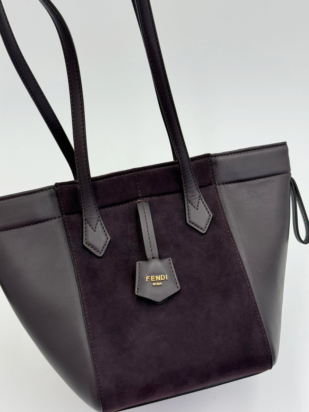 Fendi Borsa Origami Mini in Pelle Viola Melanzana - Pally Vintage Closet