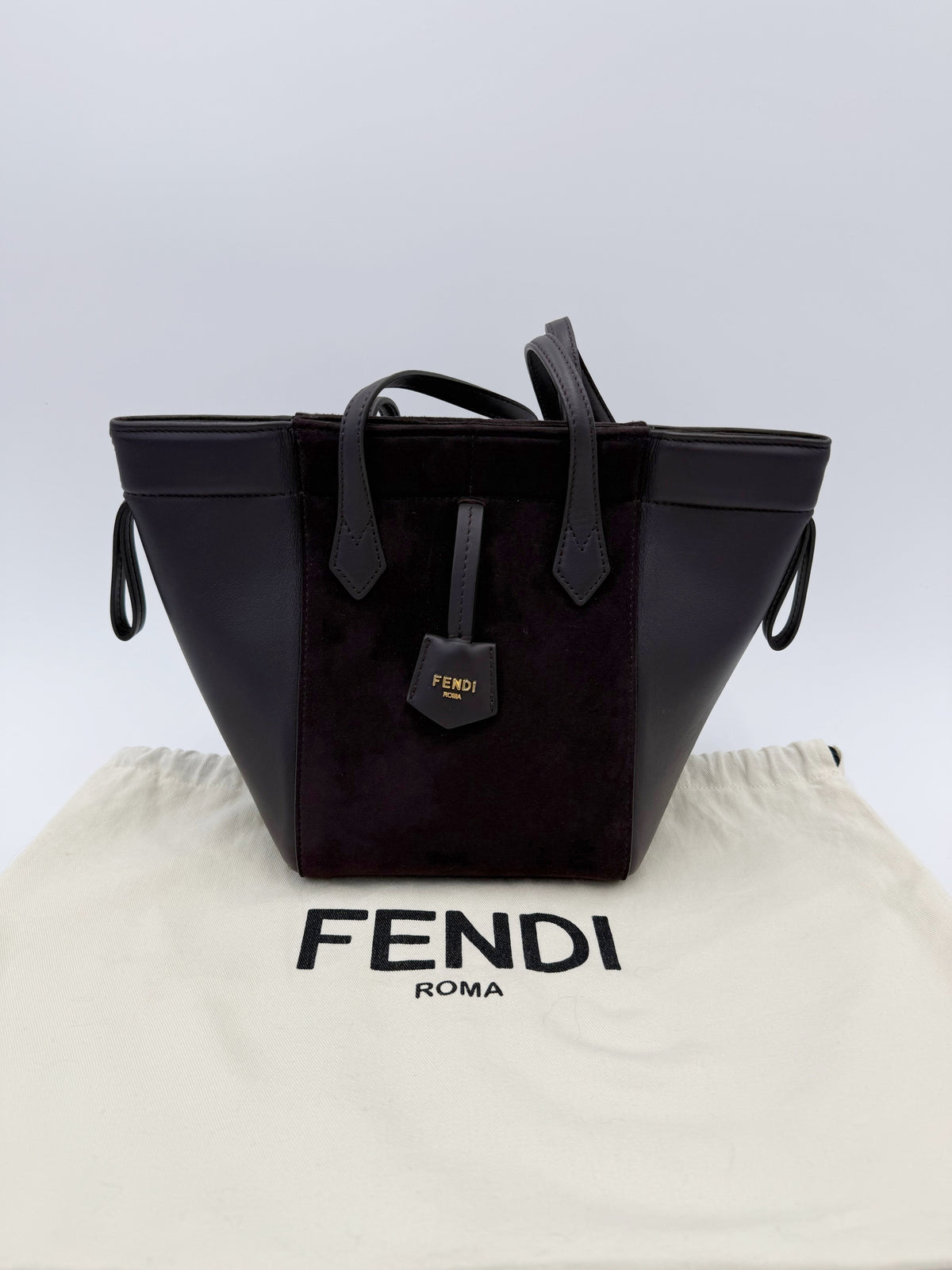 Fendi Borsa Origami Mini in Pelle Viola Melanzana - Pally Vintage Closet