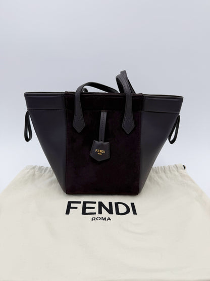 Fendi Borsa Origami Mini in Pelle Viola Melanzana - Pally Vintage Closet
