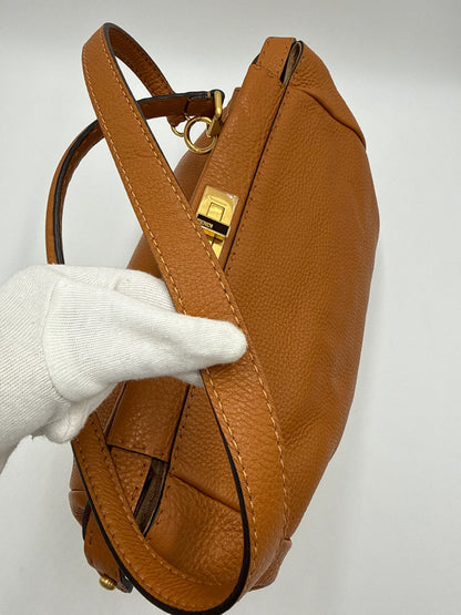 Fendi Borsa Peekaboo Selleria Vintage Grande in Pelle Cuoio Roman - Pally Vintage Closet