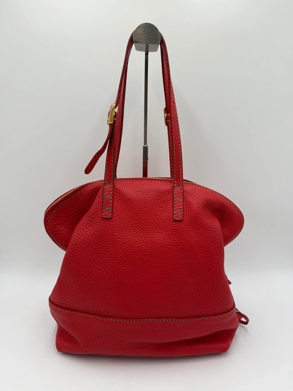 Fendi-Borsa-Tote-Selleria-in-Pelle-Martellata-Rosso-Corallo-70377521742148 - Pally Vintage Closet