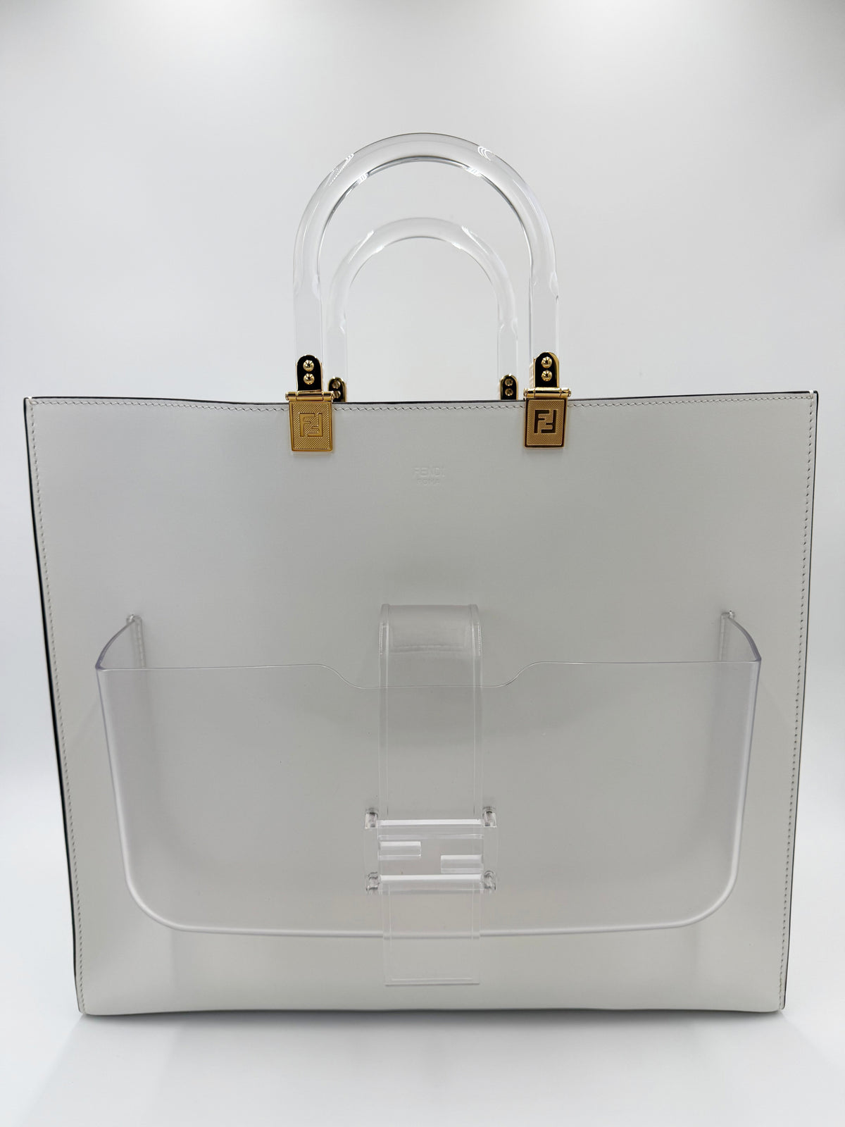 Fendi Borsa Tote Sunshine Pocket Large Bianca - Pally Vintage Closet