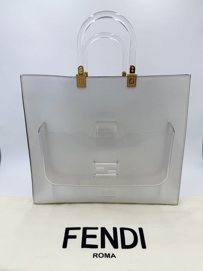 Fendi Borsa Tote Sunshine Pocket Large Bianca - Pally Vintage Closet