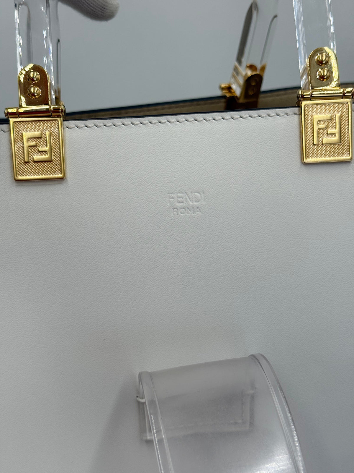 Fendi Borsa Tote Sunshine Pocket Large Bianca - Pally Vintage Closet