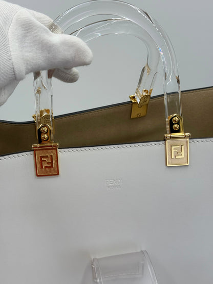 Fendi Borsa Tote Sunshine Pocket Large Bianca - Pally Vintage Closet