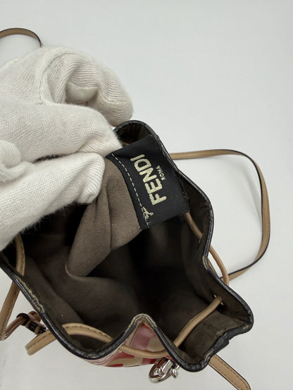 Fendi-Borsa-a-Secchiello-Mon-Tresor-Mini-in-Pelle-Zucca-Embossed-Rosso-70314488004932 - Pally Vintage Closet
