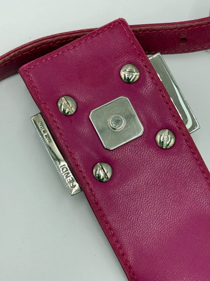 Fendi Borsa a Tracolla Croissant con Logo FF Fucsia - Pally Vintage Closet