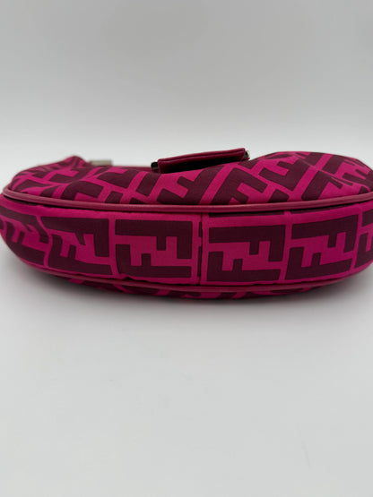 Fendi Borsa a Tracolla Croissant con Logo FF Fucsia - Pally Vintage Closet