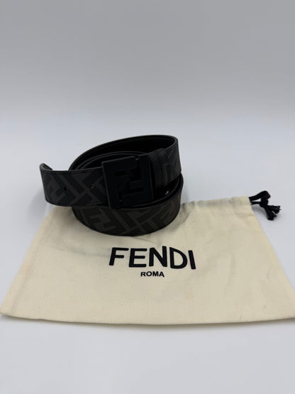 Fendi Cintura Reversibile FF Pelle Nera - Pally Vintage Closet