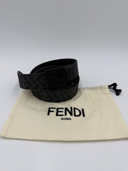 Fendi Cintura Reversibile FF Pelle Nera - Pally Vintage Closet