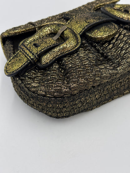 Fendi Clutch B. Fendi Mini Vintage by Karl Lagerfeld in Lurex Metallizzato Oro Anticato