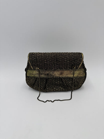 Fendi Clutch B. Fendi Mini Vintage by Karl Lagerfeld in Lurex Metallizzato Oro Anticato