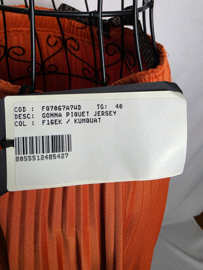 Fendi Gonna Midi Plissettata in Kumquat Arancione - Pally Vintage Closet