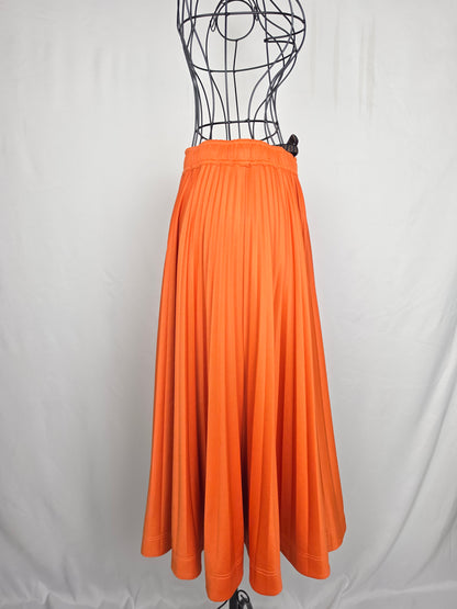 Fendi Gonna Midi Plissettata in Kumquat Arancione - Pally Vintage Closet