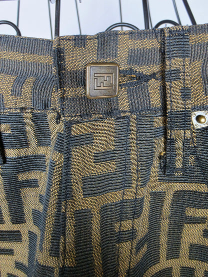 Fendi Jeans Shorts Vintage in Monogram Zucca Marrone - Pally Vintage Closet