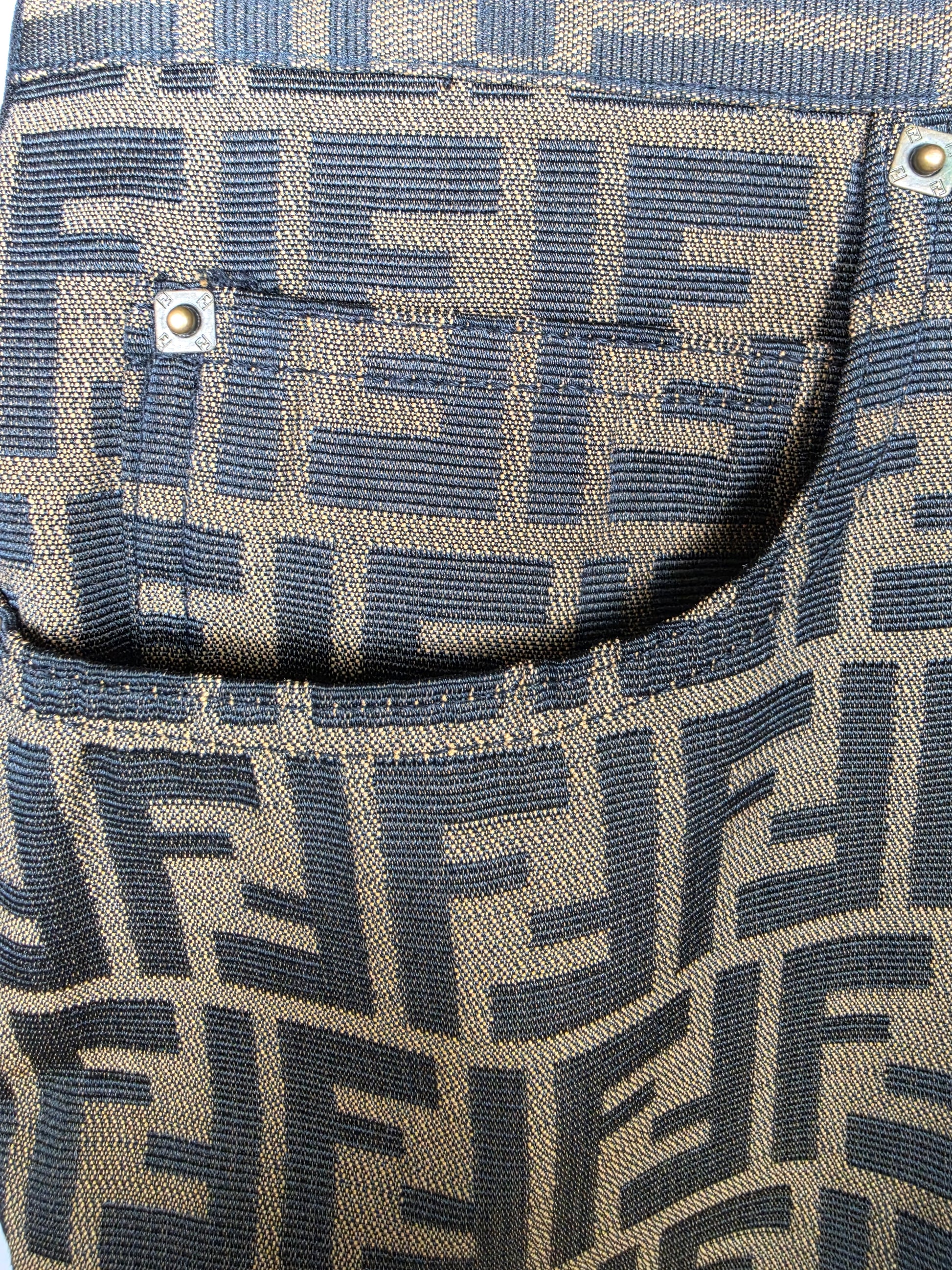 Fendi Jeans Shorts Vintage in Monogram Zucca Marrone - Pally Vintage Closet