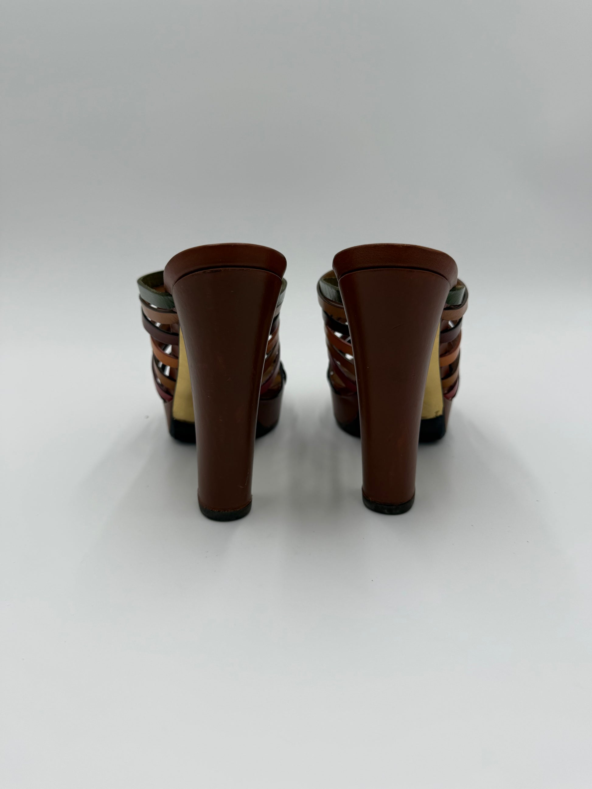 Fendi Mules con Tacco in Pelle Multicolore - Pally Vintage Closet