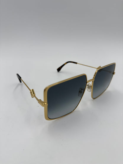 Fendi Occhiali da Sole Modello Geometrico Oversize in Metallo Dorato