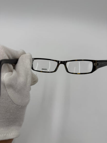 Fendi Occhiali da Vista Vintage Rettangolare Tartaruga e Nero - Pally Vintage Closet