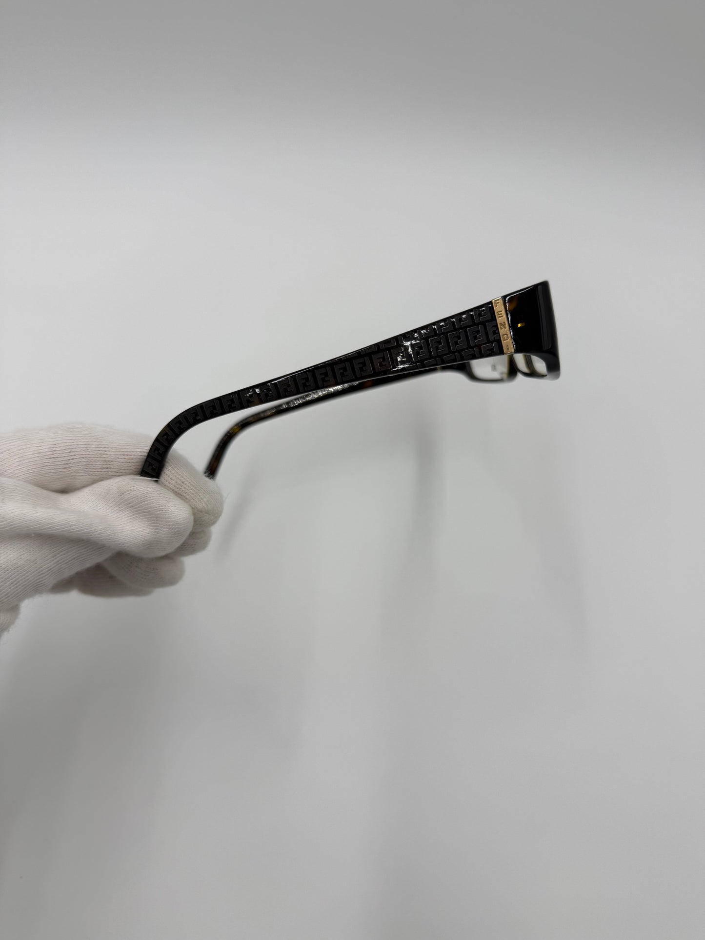 Fendi Occhiali da Vista Vintage Rettangolare Tartaruga e Nero - Pally Vintage Closet