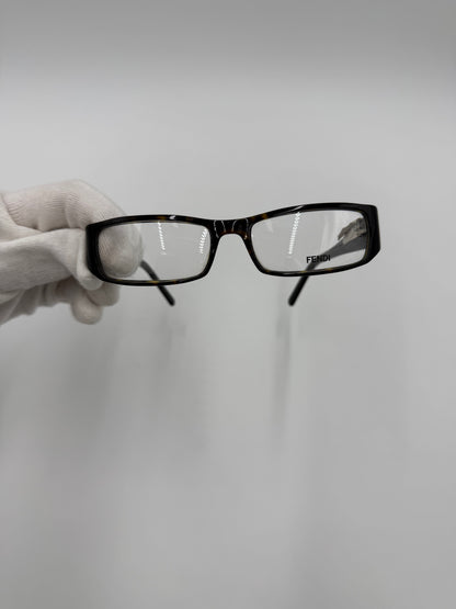 Fendi Occhiali da Vista Vintage Rettangolare Tartaruga e Nero - Pally Vintage Closet