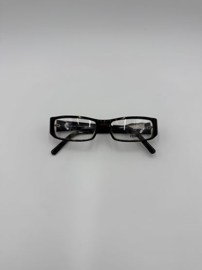 Fendi Occhiali da Vista Vintage Rettangolare Tartaruga e Nero - Pally Vintage Closet