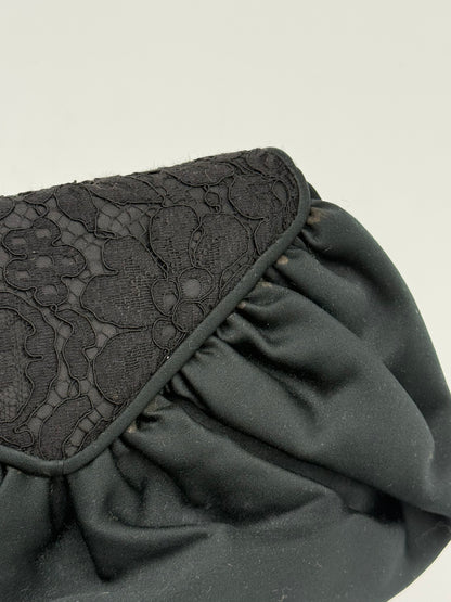 Fendi Pochette Vintage in Seta e Pizzo con Perline Nera - Pally Vintage Closet