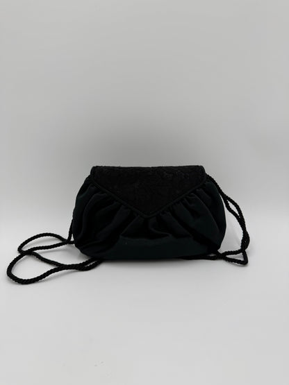 Fendi Pochette Vintage in Seta e Pizzo con Perline Nera - Pally Vintage Closet